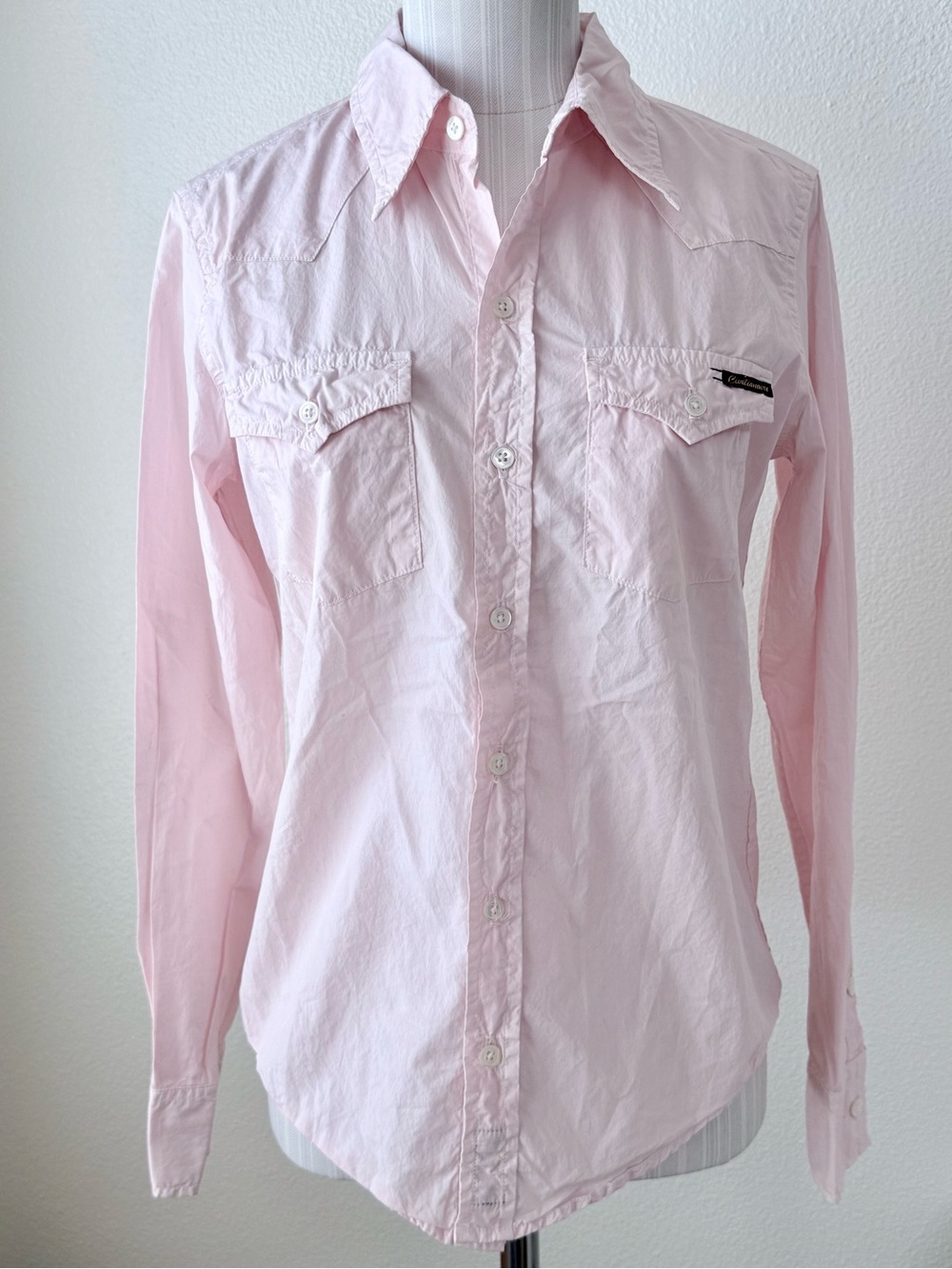 NWT Civilianaire Pale Pink Poplin Western Utility Button Down Shirt Women’s XS